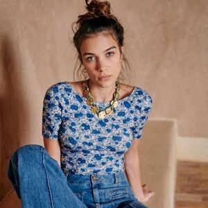 Sezane Floral Bodysuit